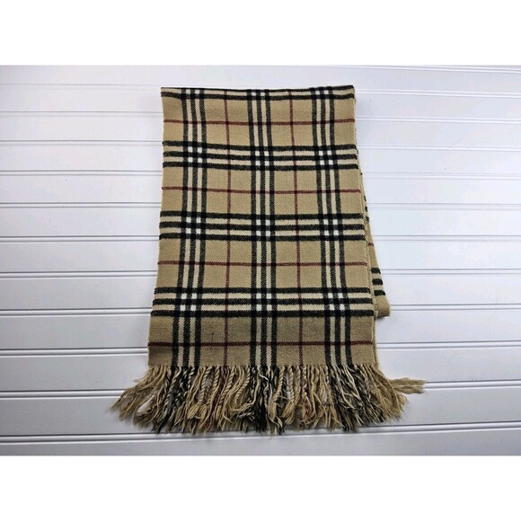 Burberry London 100% Cashmere Nova Check Reversible Solid Scarf Authentic - Picture 1 of 6